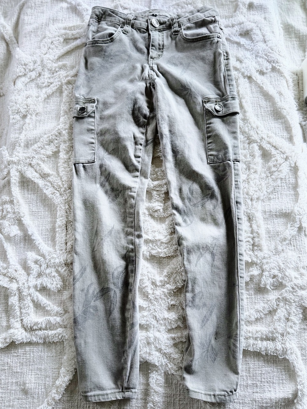 KUT from the Kloth Brigitte Skinny Cargo Jeans Size 0 Gray Utility Pants